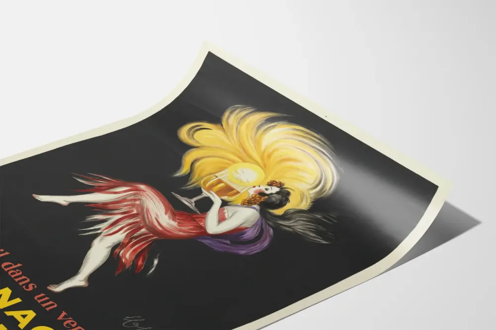 Plakat vintage Cognac Monnet du Soleil w Szklance