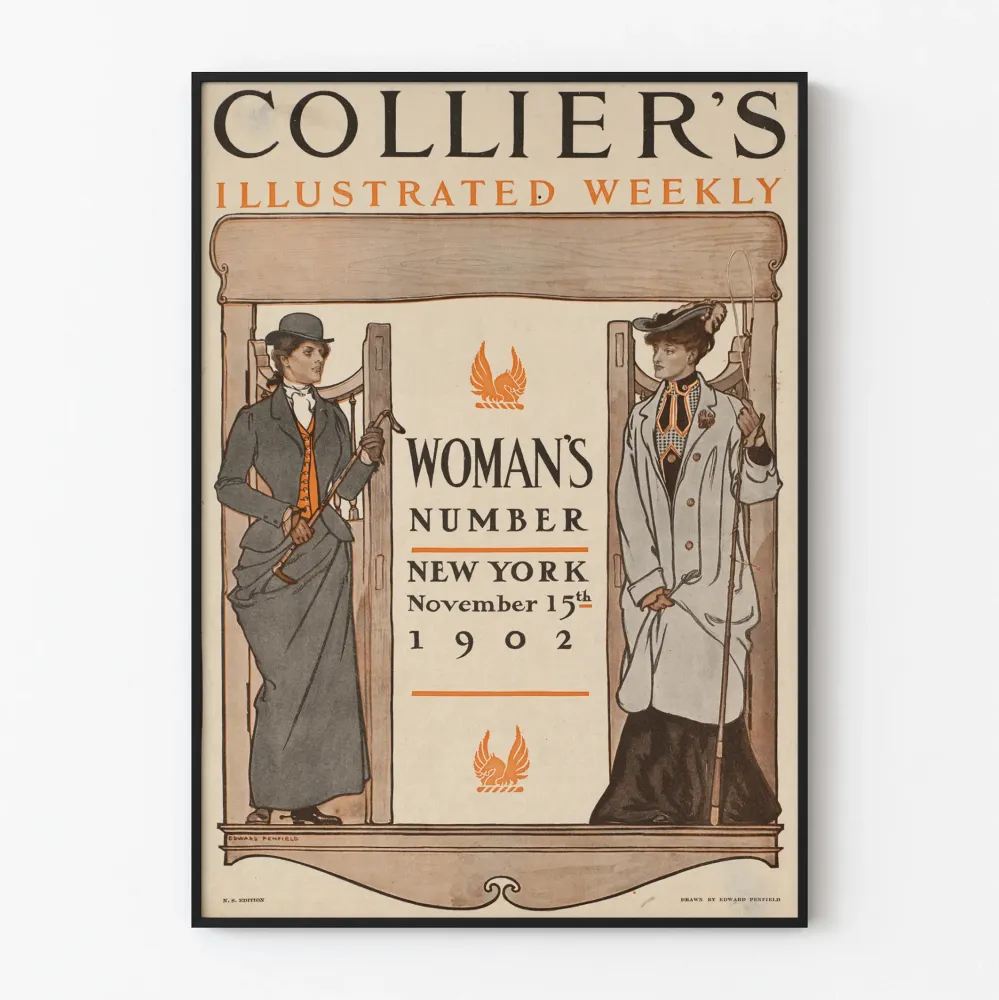 Plakat vintage Collier's Illustrated Weekly Numer Kobiety 1902