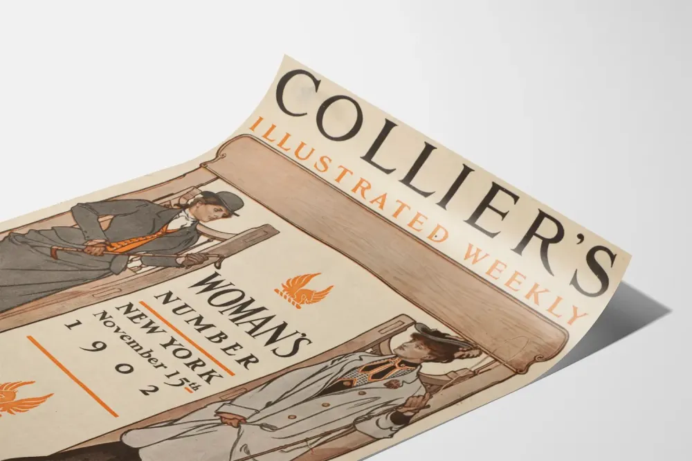 Plakat vintage Collier's Illustrated Weekly Numer Kobiety 1902