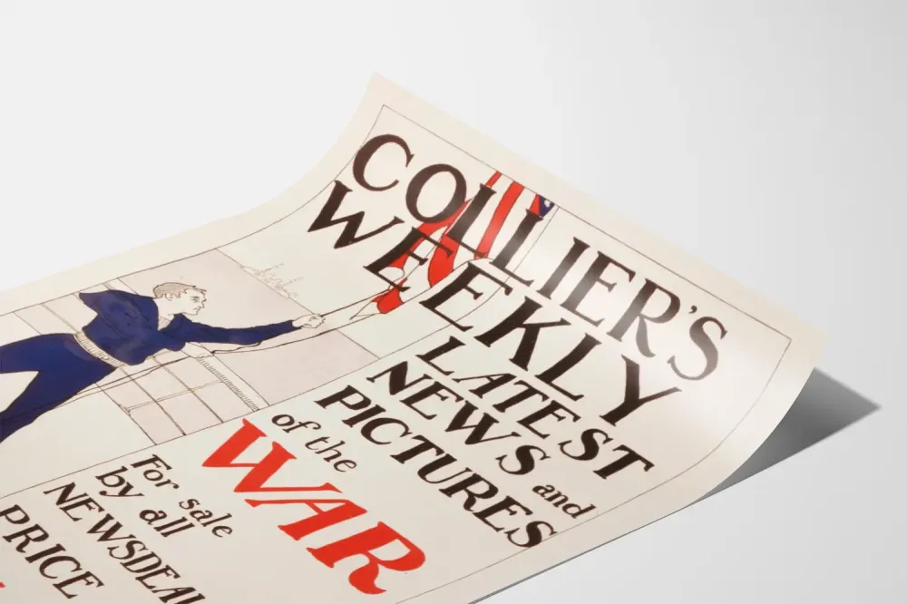 Plakat vintage Collier's Weekly Wojna i Aktualności