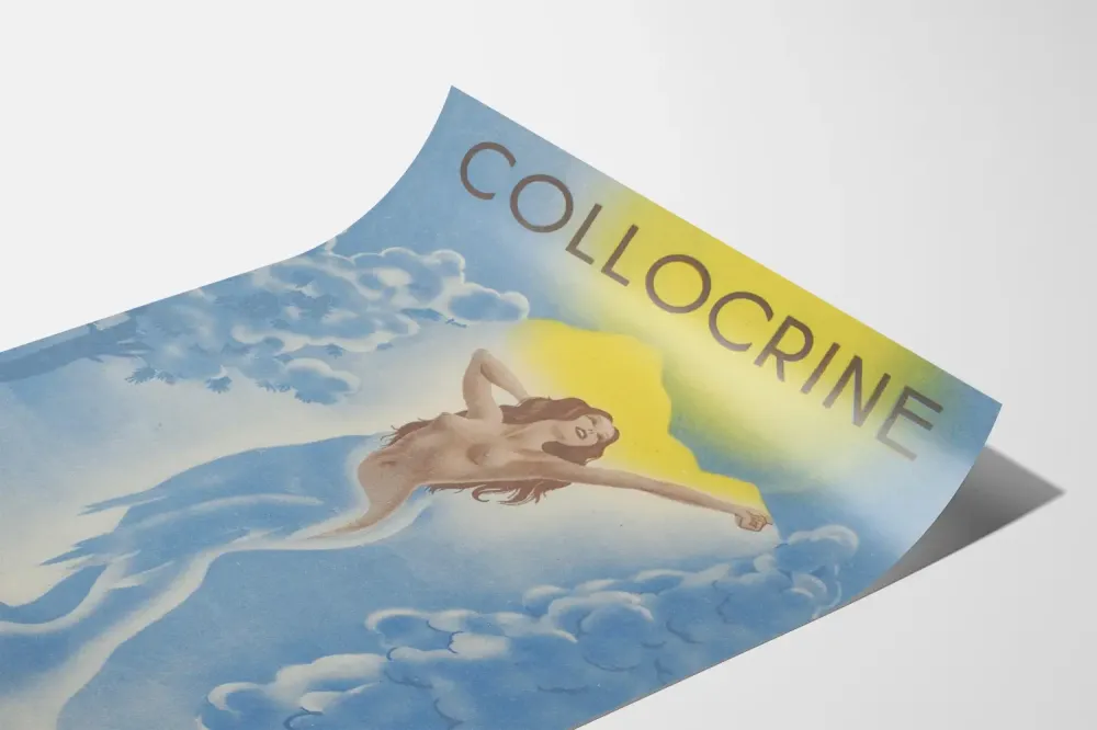 Plakat vintage Collocrine Topnieje jak śnieg na słońcu