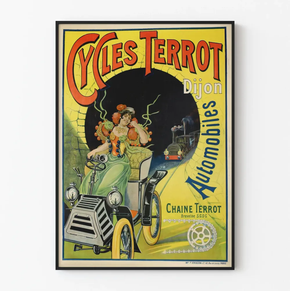 Plakat vintage Cycles Terrot Dijon Automobile