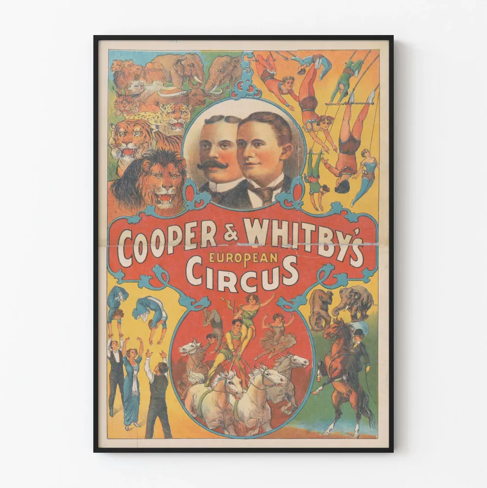 Plakat vintage Cyrk Europejski Cooper & Whitby