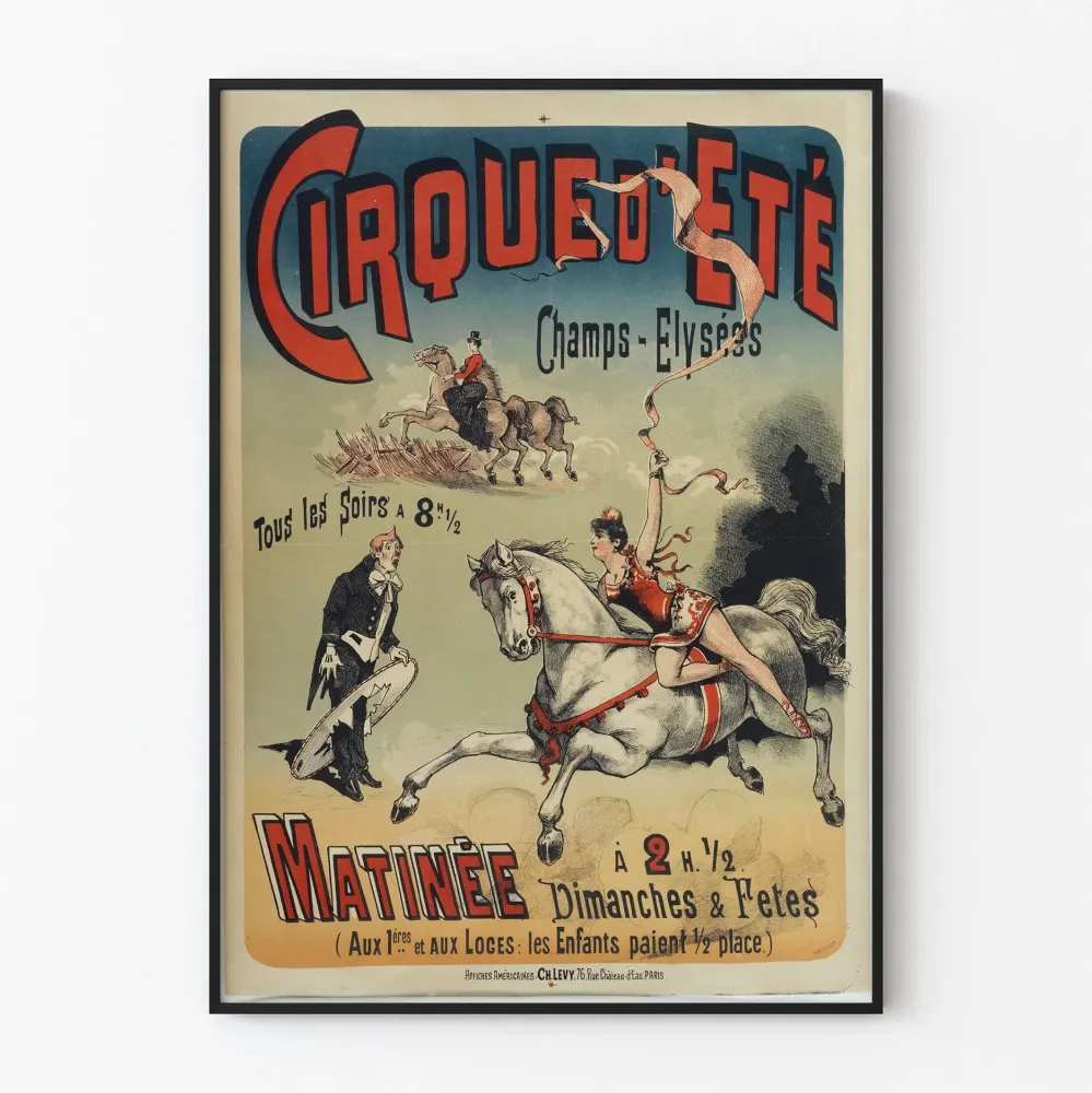 Plakat Vintage Cyrk Letni Champs-Élysées