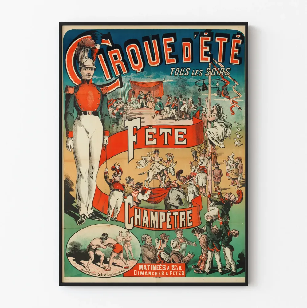 Plakat vintage Cyrk letni Festyn na świeżym powietrzu