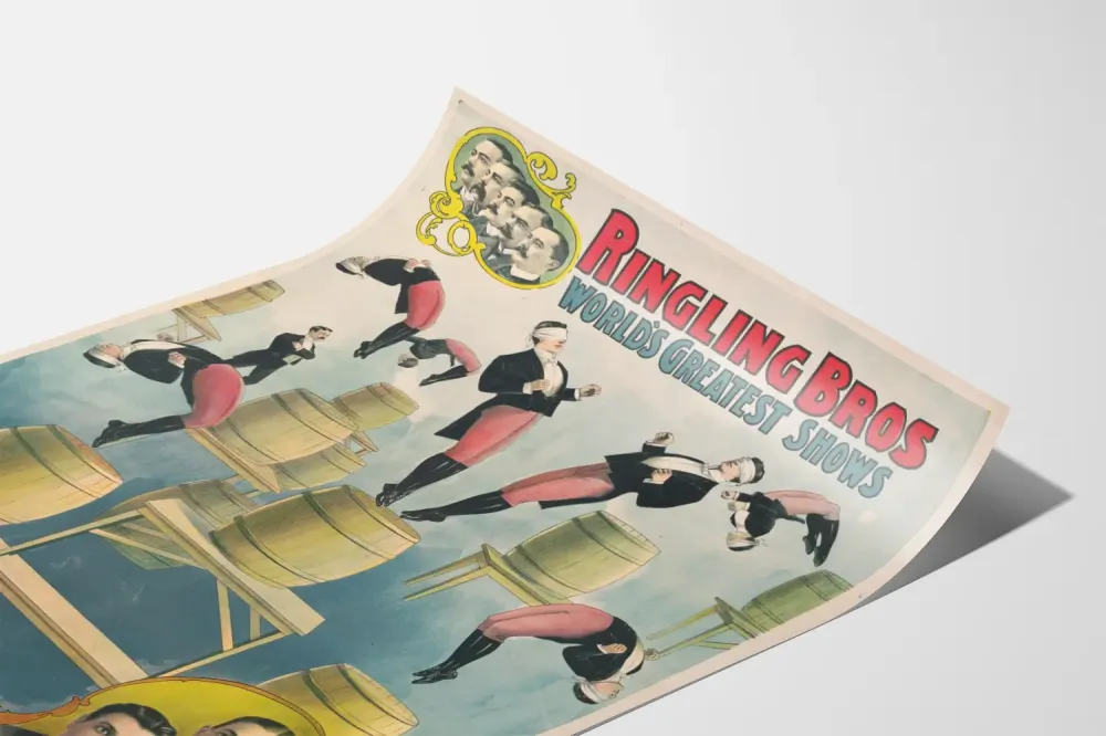 Plakat vintage Cyrk Ringling Bros Raschetta Brothers