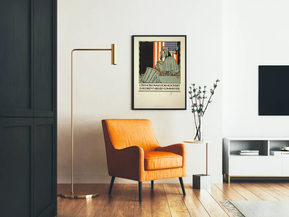 Plakat vintage Czechosłowaków dla Komitetu Pomocy Dzieciom Hoovera