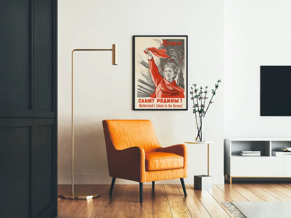 Plakat vintage czerwony i czarny Celebracja bohaterów
