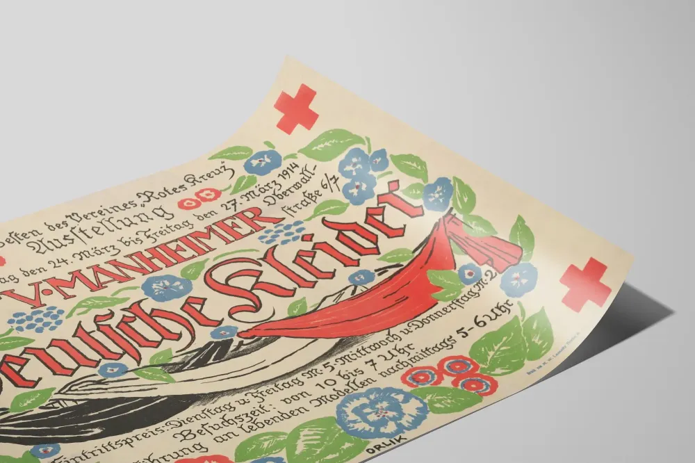 Plakat vintage Czerwony Krzyż - Wystawa Niemieckie Stroje 1914