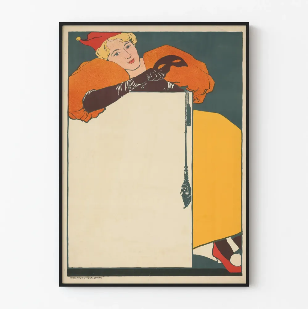 Plakat vintage Damą w kapeluszu szaleńca