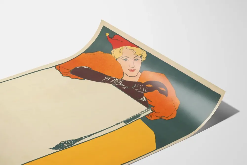 Plakat vintage Damą w kapeluszu szaleńca