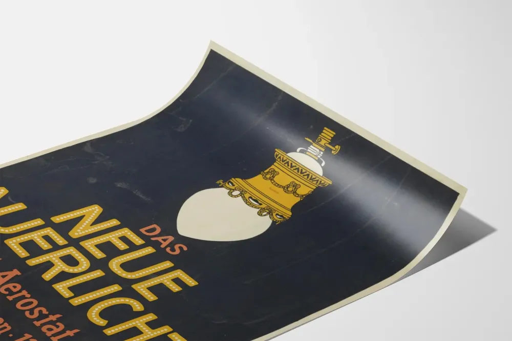 Plakat vintage Das Neue Auerlicht lampa naftowa
