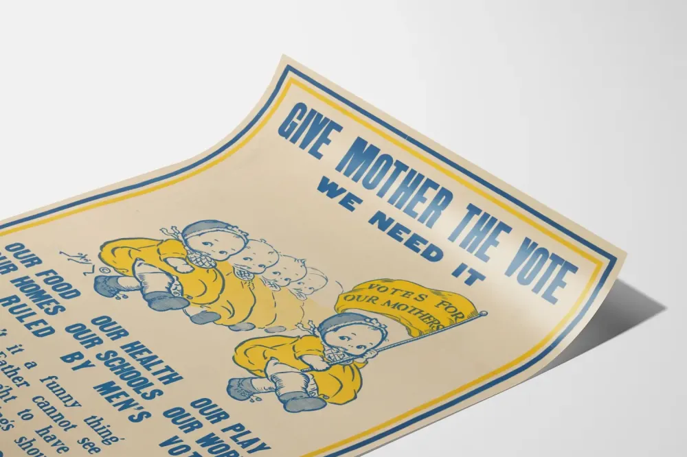 Plakat Vintage Dawać prawo głosu matkom