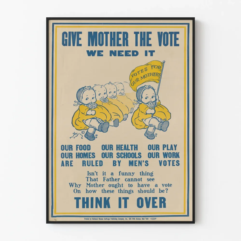Plakat Vintage Dawać prawo głosu matkom