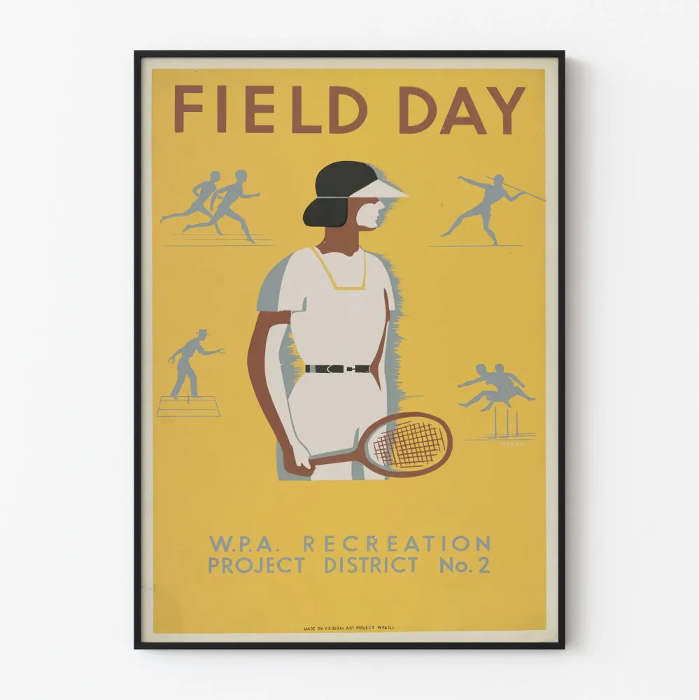 Plakat vintage Day Field - Projekt rekreacyjny WPA Dystrykt nr 2