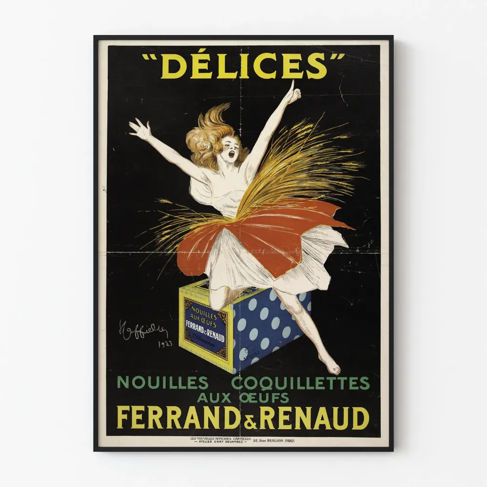 Plakat vintage Delicje Makaroniki z Jajkami Ferrand i Renaud