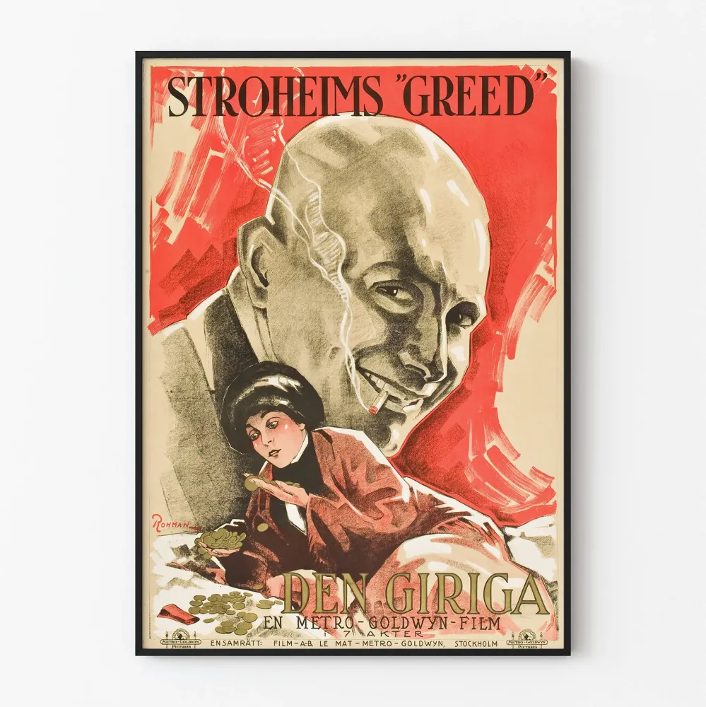 Plakat vintage Den Giriga film Stroheims Greed
