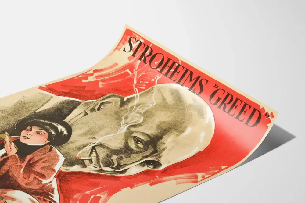 Plakat vintage Den Giriga film Stroheims Greed