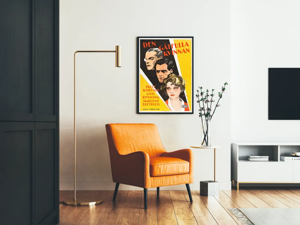 Plakat vintage Den Gåtfulla Kvinnan z Marleną Dietrich