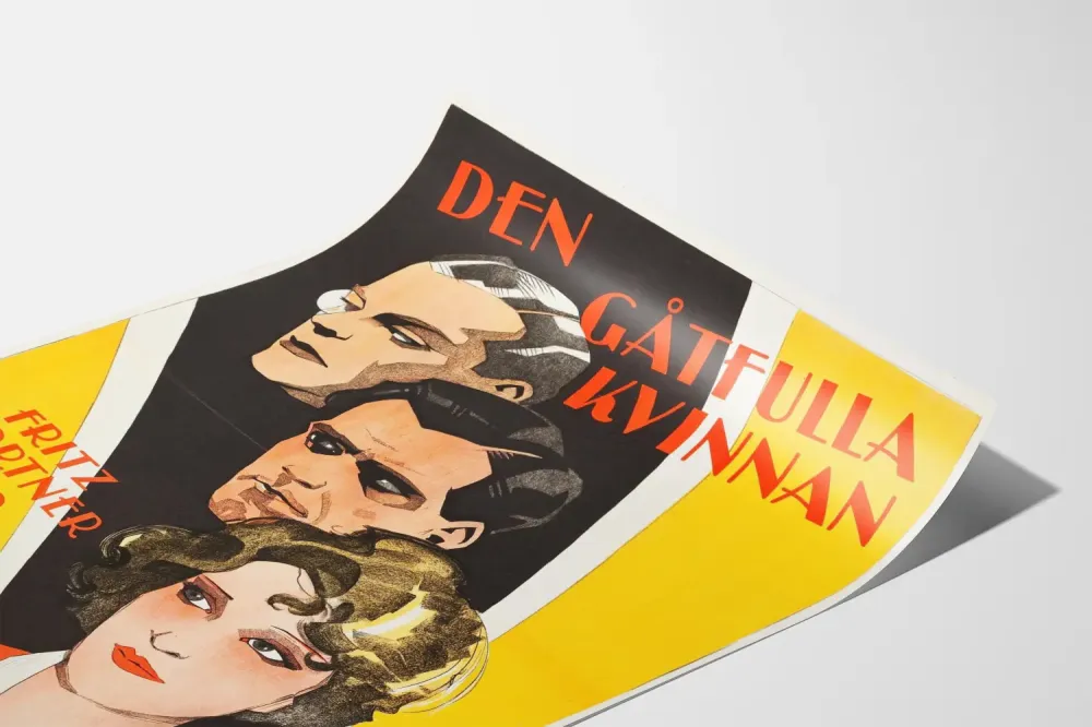Plakat vintage Den Gåtfulla Kvinnan z Marleną Dietrich