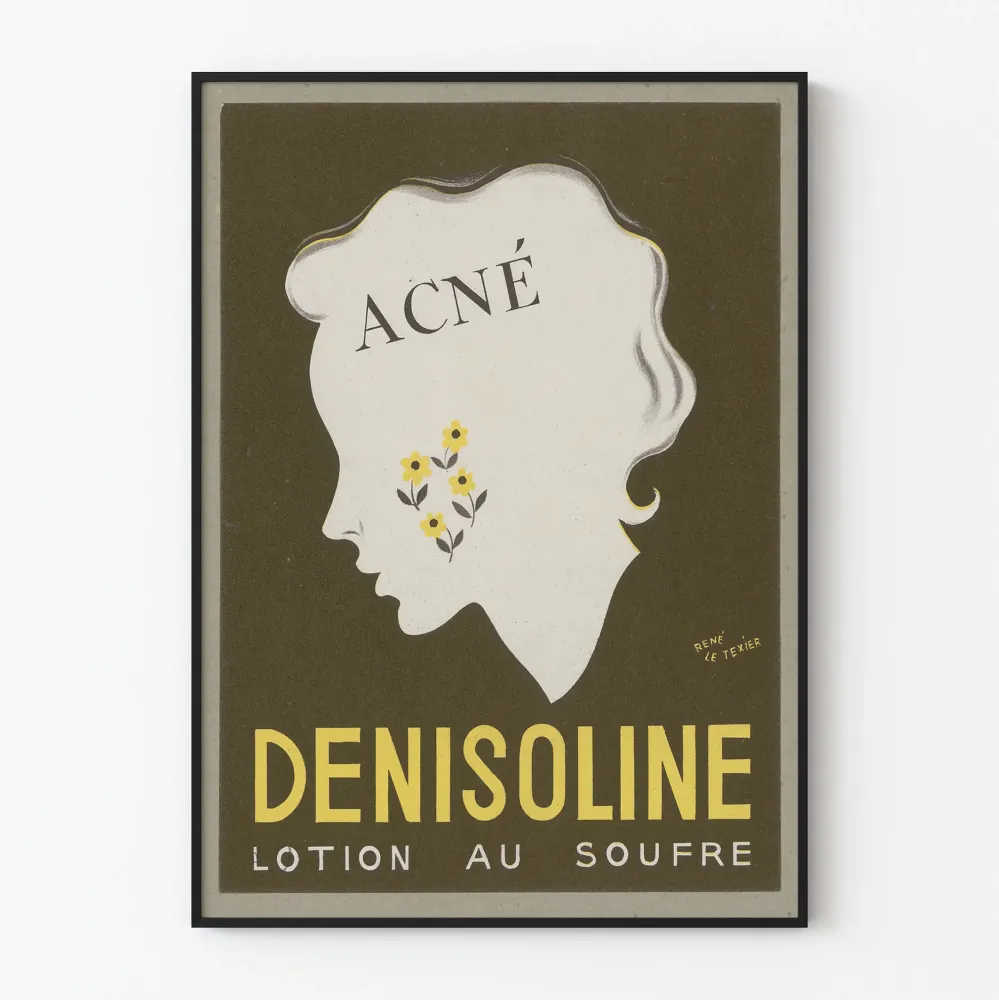 Plakat vintage DENISOLINE lotion z siarką na trądzik