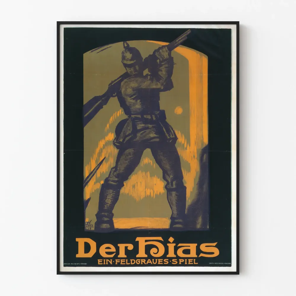 Plakat vintage Der Dias - Ilustracja wojskowa niemiecka