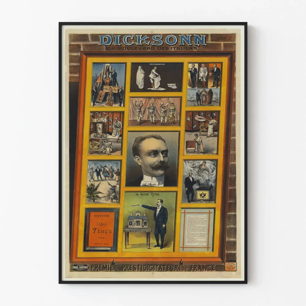 Plakat Vintage Dicksonn Pierwszy iluzjonista Francji