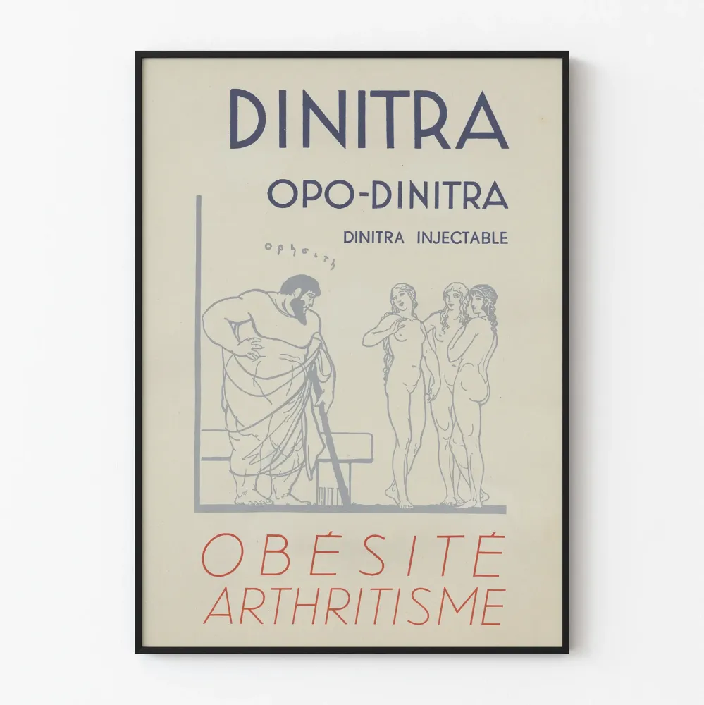 Plakat vintage Dinitra leczenie otyłości i artretyzmu
