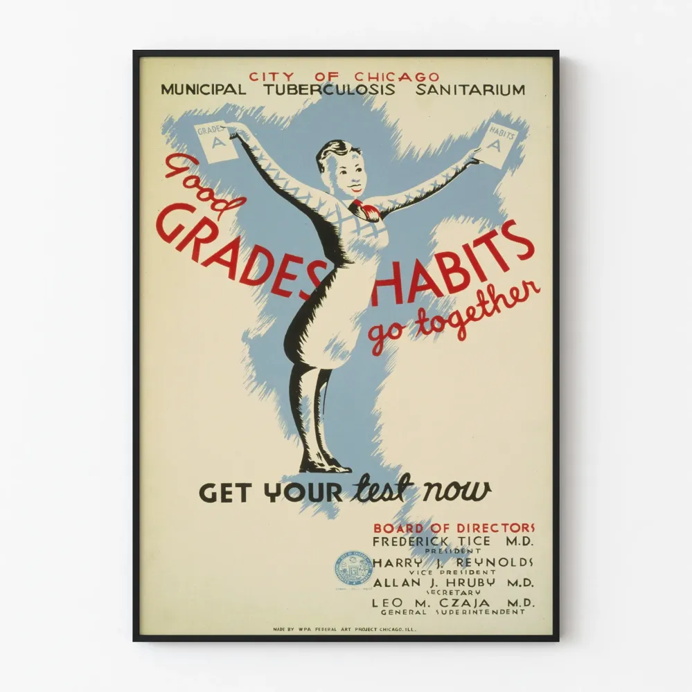 Plakat Vintage Dobre nawyki i dobre oceny idą w parze