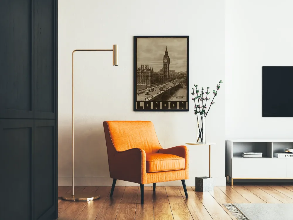 Plakat vintage Domów Parlamentu i Big Bena w Londynie
