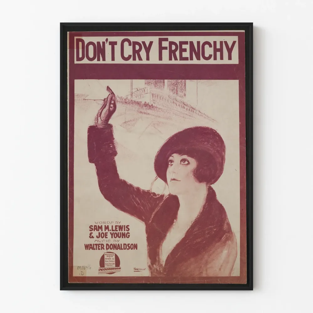 Plakat Vintage Don’t Cry Frenchy - Ilustracja Emocjonalna