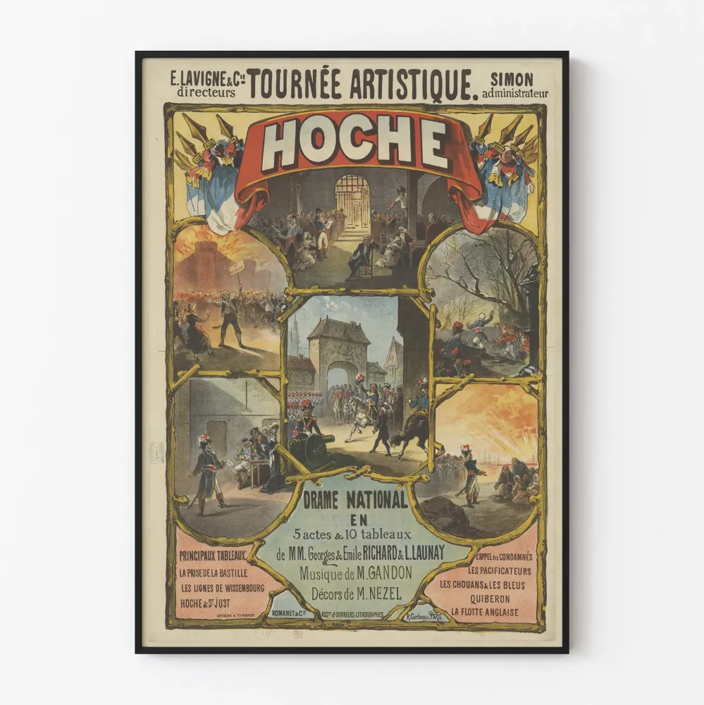 Plakat vintage dramatyczny Tournée artistique HOCHE