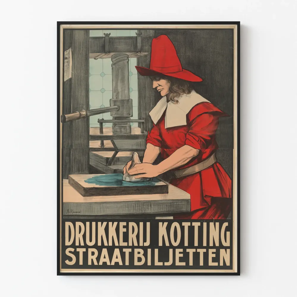 Plakat vintage Drukkerij Kotting - Tradycyjny druk