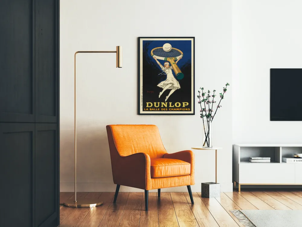Plakat vintage Dunlop La Balle des Champions tenis