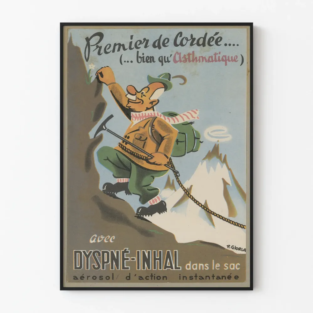 Plakat vintage Dyspné-Inhal aerozol dla astmatyków