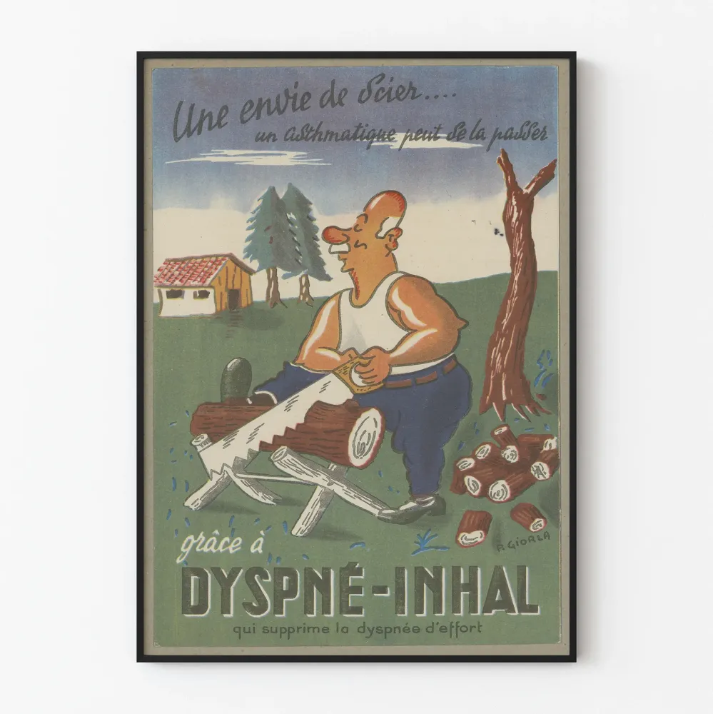 Plakat vintage Dyspné-Inhal Astma i Duszność