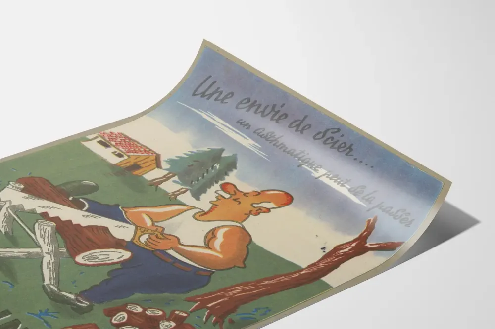 Plakat vintage Dyspné-Inhal Astma i Duszność