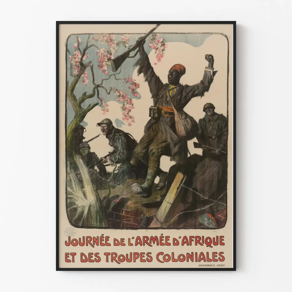 Plakat vintage Dzień Armii Afrykańskiej i Wojsk Kolonialnych