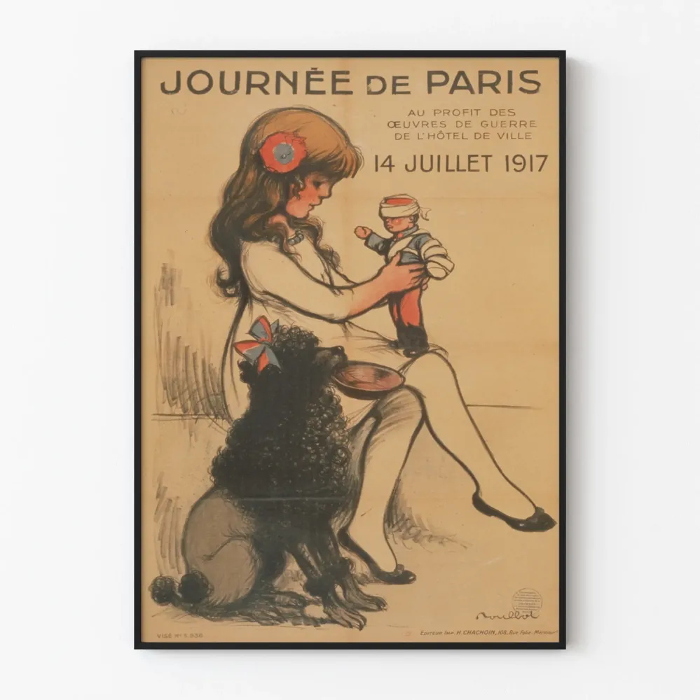 Plakat vintage Dzień Paryż 14 lipca 1917