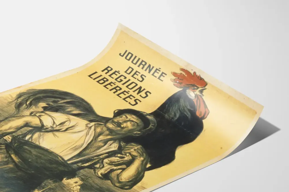 Plakat vintage Dzień Wyzwolonych Regionów Praca i Zwycięstwo