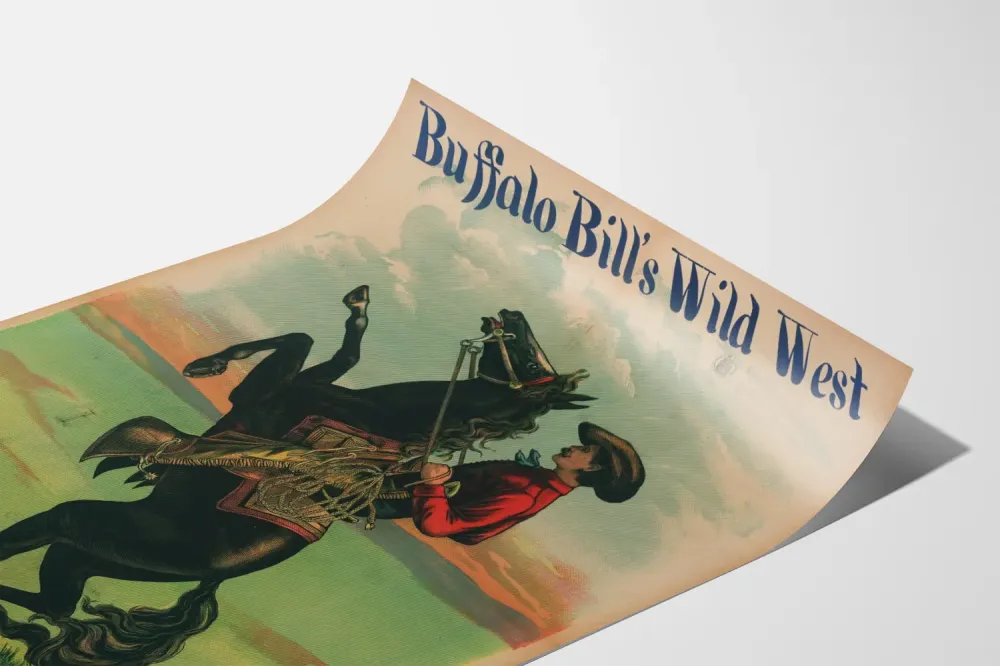 Plakat Vintage Dzikie Zachód Buffalo Billa: Kowboje na Koni