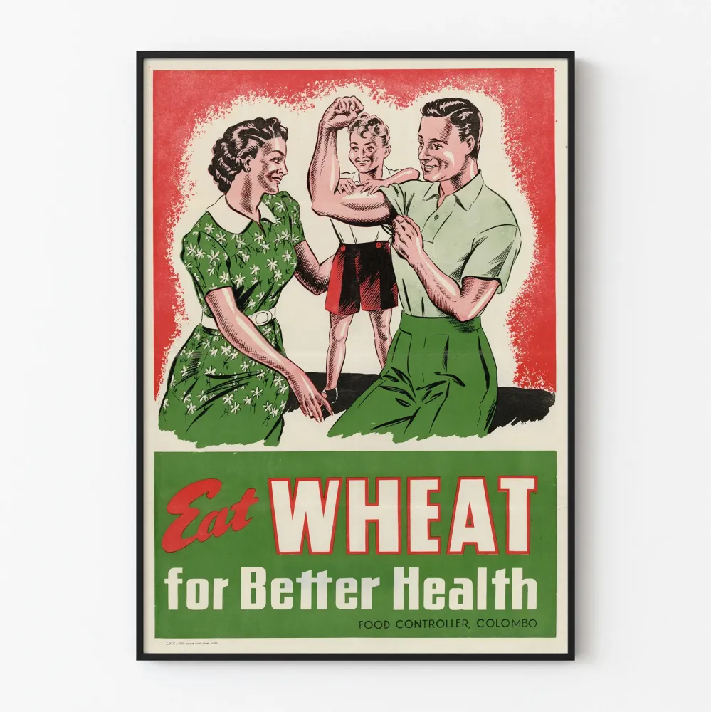 Plakat vintage Eat Wheat dla lepszego zdrowia