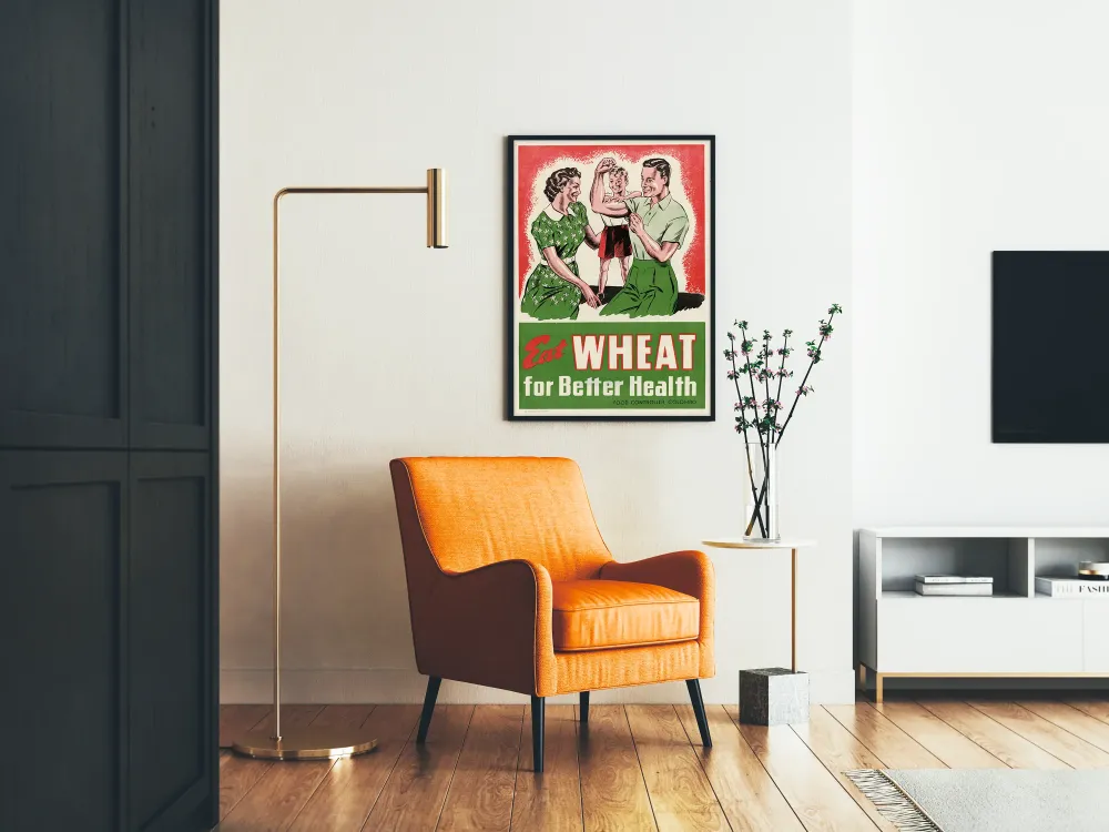 Plakat vintage Eat Wheat dla lepszego zdrowia