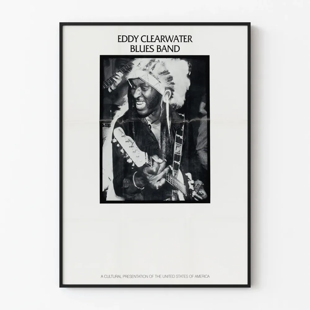 Plakat vintage Eddy Clearwater Blues Band w czerni i bieli