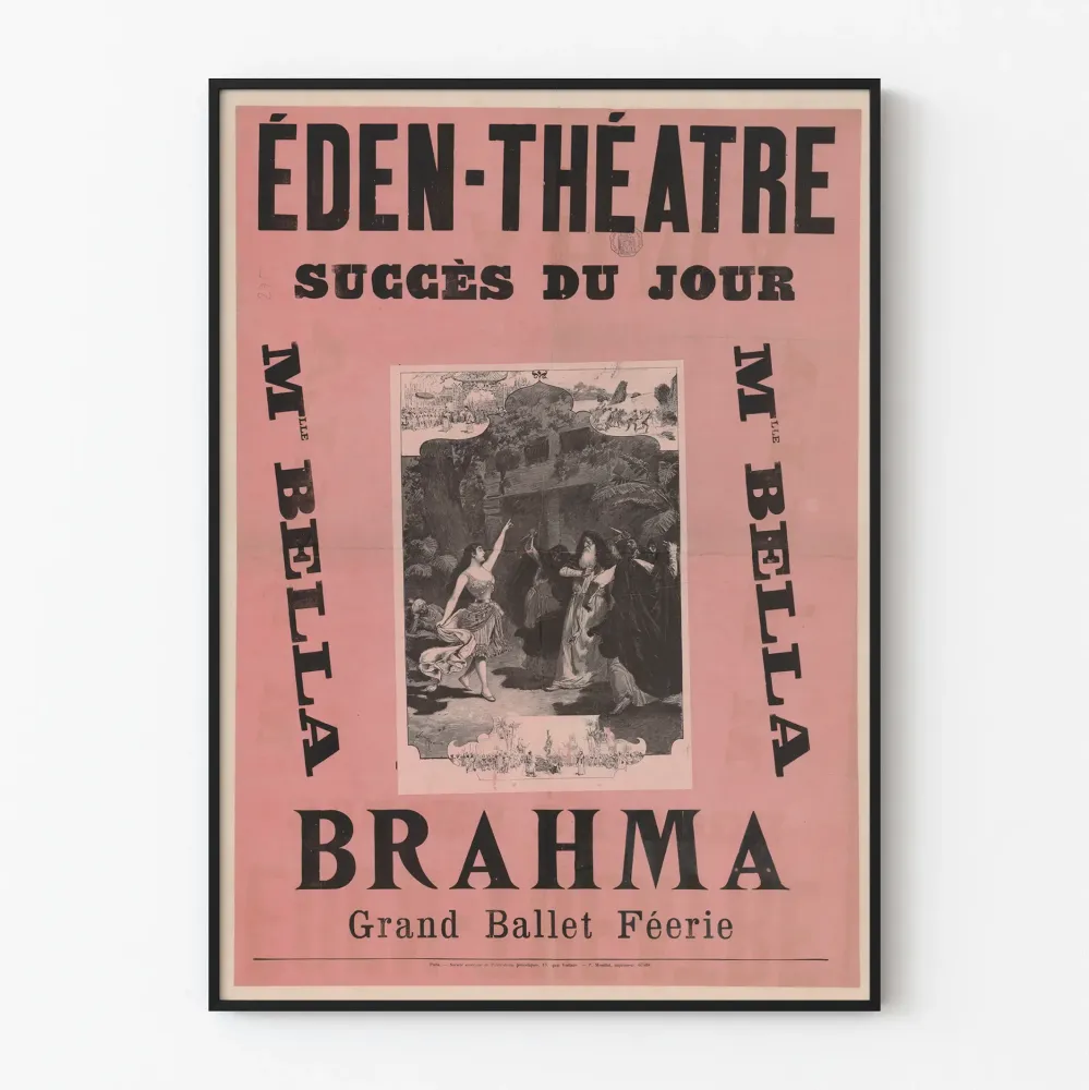 Plakat Vintage Eden-Teatr Brahma Wielki Balet Fantazja