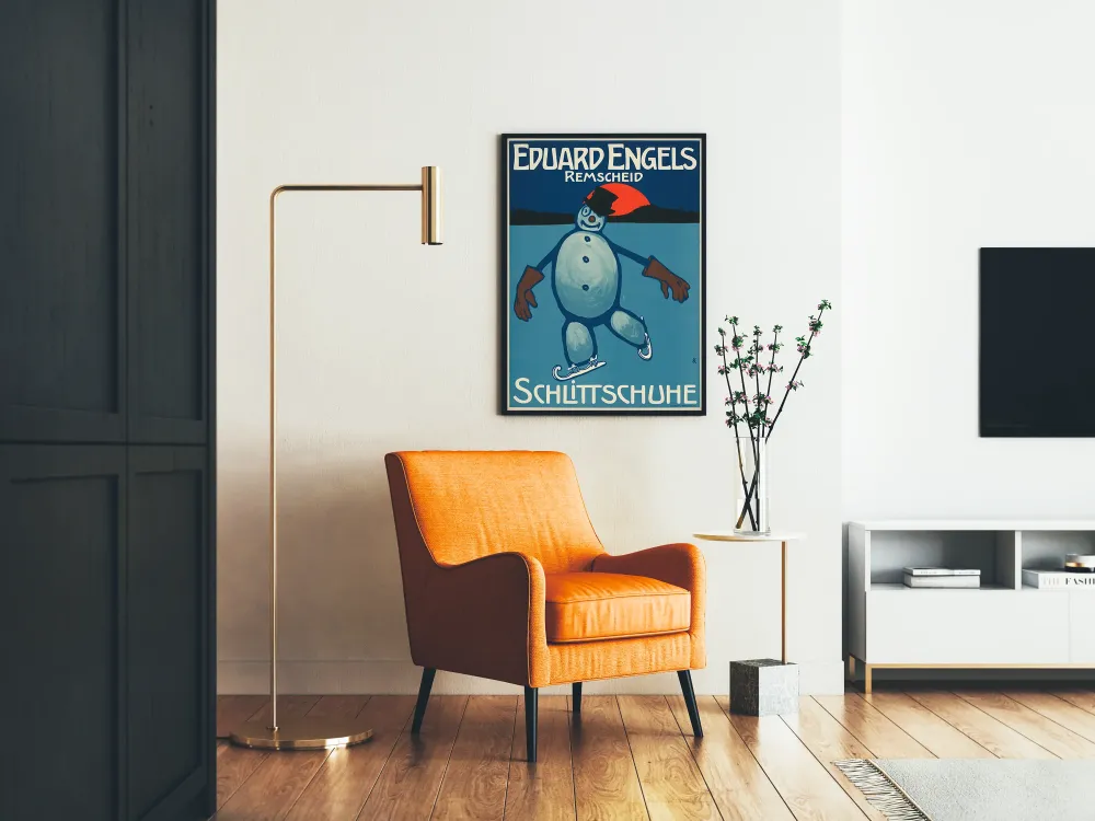 Plakat vintage Eduard Engels Remscheid łyżwy figurowe