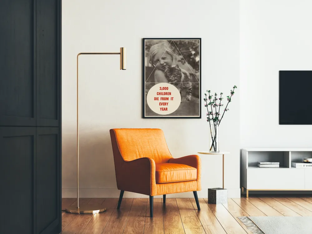 Plakat vintage edukacyjny dla dzieci 3000 zgonów rocznie