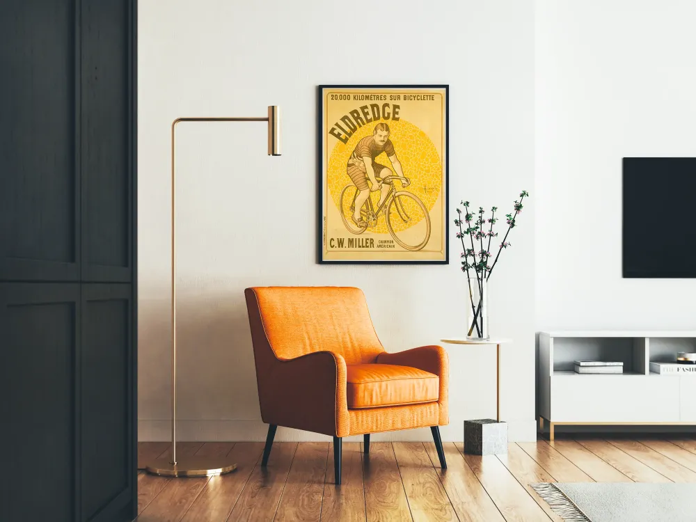 Plakat vintage Eldredge 20 000 kilometrów na rowerze