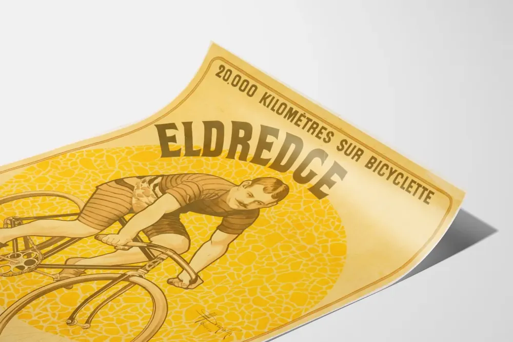 Plakat vintage Eldredge 20 000 kilometrów na rowerze
