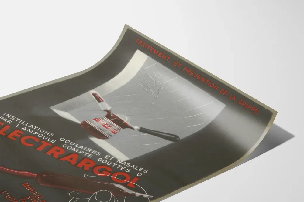 Plakat vintage Electrargol - Leczenie i zapobieganie grypie